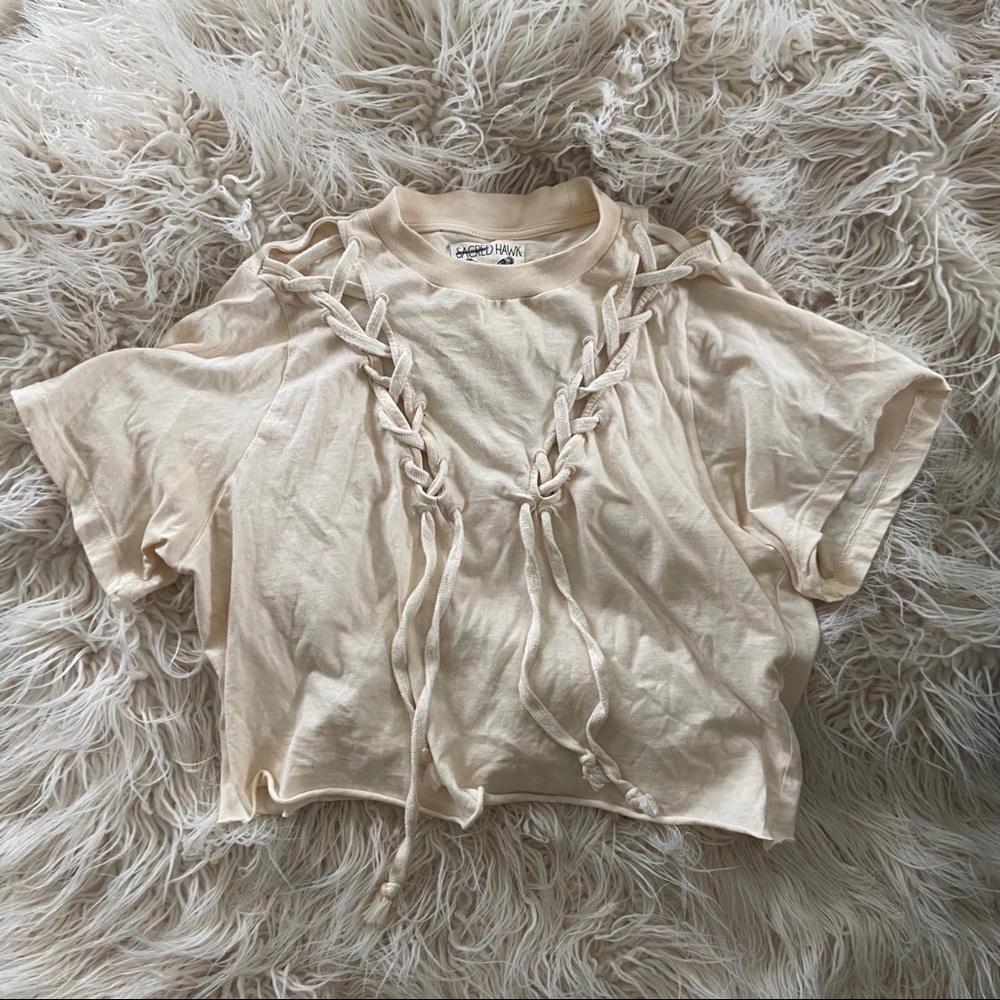 Lace-Up Crop Tee